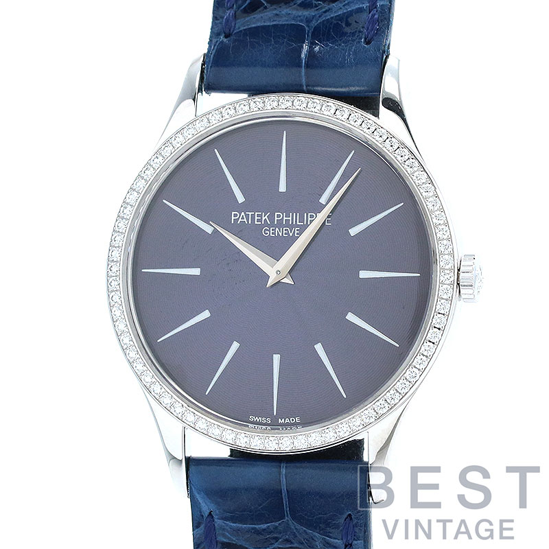【お買い物ﾏﾗｿﾝ限定ｸｰﾎﾟﾝ配布中♪】パテックフィリップ 【PATEK PHILIPPE】 カラトラバ 4897G-001 レディース ナイトブルー K18ホワイトゴールド 腕時計 時計 CALATRAVA NIGHT BLUE K18WG ダイヤモンドベゼル PP【中古】【中古】｜BEST VINTAGE