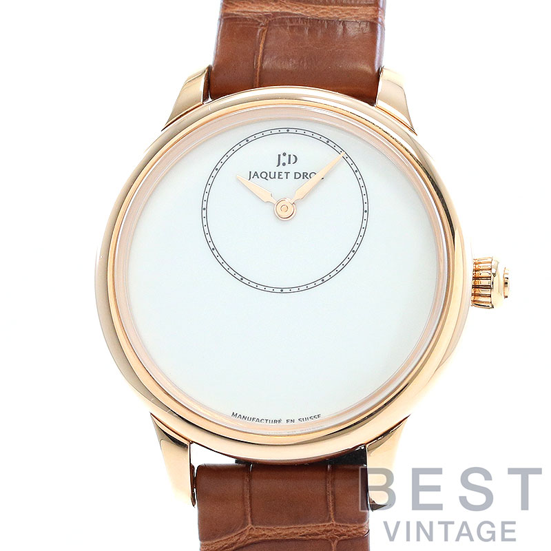 ジャケドロー 【JAQUET DROZ】 プティウール ミニット 35MM アイボリーエナメル J005003200 レディース アイボリー K18レッドゴールド 腕時計 時計 PETITE HEURE MINUTE 35MM IVORY ENAMEL IVORY K18RG JD【中古】｜BEST VINTAGE