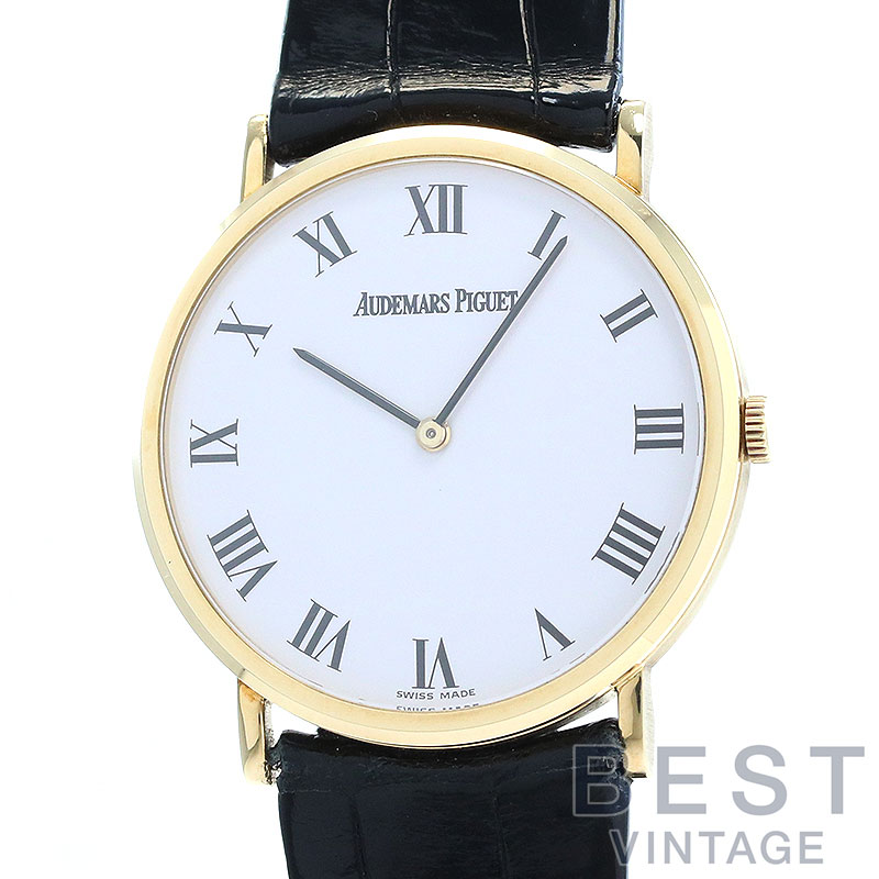 【OH済】 オーデマピゲ 【AUDEMARS PIGUET】 エクストラ フラット - メンズ ホワイト K18イエローゴールド 腕時計 時計 EXTRA FLAT WHITE K18YG AP【中古】