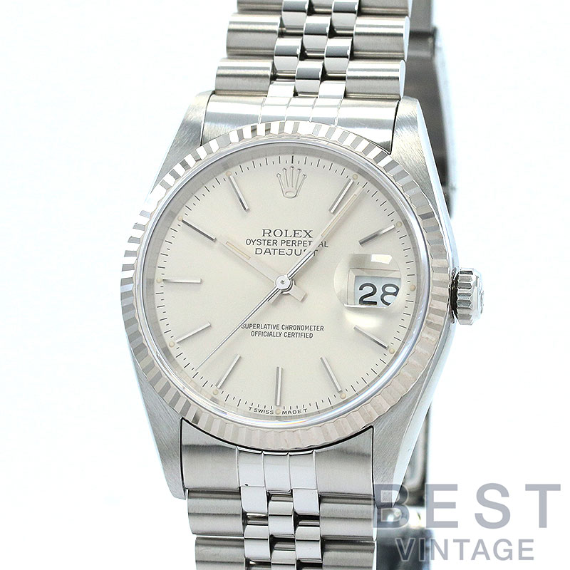 【お買い物マラソン限定クーポン配布中♪】【OH済】 ロレックス 【ROLEX】 オイスターパーペチュアル デイトジャスト 16234 メンズ シルバー ステンレススティール/K18ホワイトゴールド 腕時計 時計 OYSTER PERPETUAL DATE【中古】