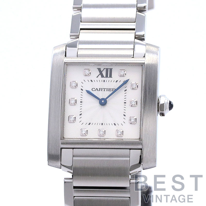 カルティエ 【CARTIER】 タンク フランセーズ MM WE110007 ボーイズ シルバー ステンレススティール 腕時計 時計 TANK FRANCAISE MEDIUM MODEL SILVER SS D11Pダイヤモンド【中古】 351,450円