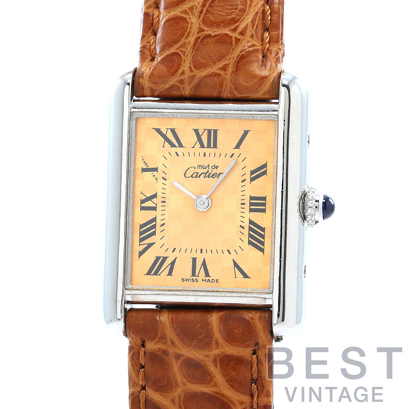 【お買い物マラソン限定クーポン配布中♪】カルティエ 【CARTIER】 マストタンク SM 2003年クリスマス限定 W1017654 レディース オレンジ シルバー925 腕時計 時計 MUST TANK SMALL MODEL 2003 CHRISTMAS LIMITED ORANGE S【中古】