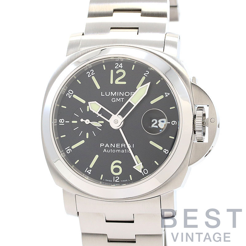【OH済】 オフィチーネパネライ 【OFFICINE PANERAI】 ルミノール GMT オートマティック アッチャイオ PAM00297 メンズ ブラック ステンレススティール 腕時計 時計 LUMINOR GMT AUTOMATIC ACCIAIO 44MM BLACK SS OP【中古】