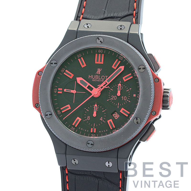【OH済】 ウブロ 【HUBLOT】 ビッグバン オールブラック レッド 301.CI.1130.GR.ABR10 メンズ ブラック/レッド チタン/セラミック 腕時計 時計 BIG BANG ALL BLACK RED BLACK/RED TI/CE 【中古】