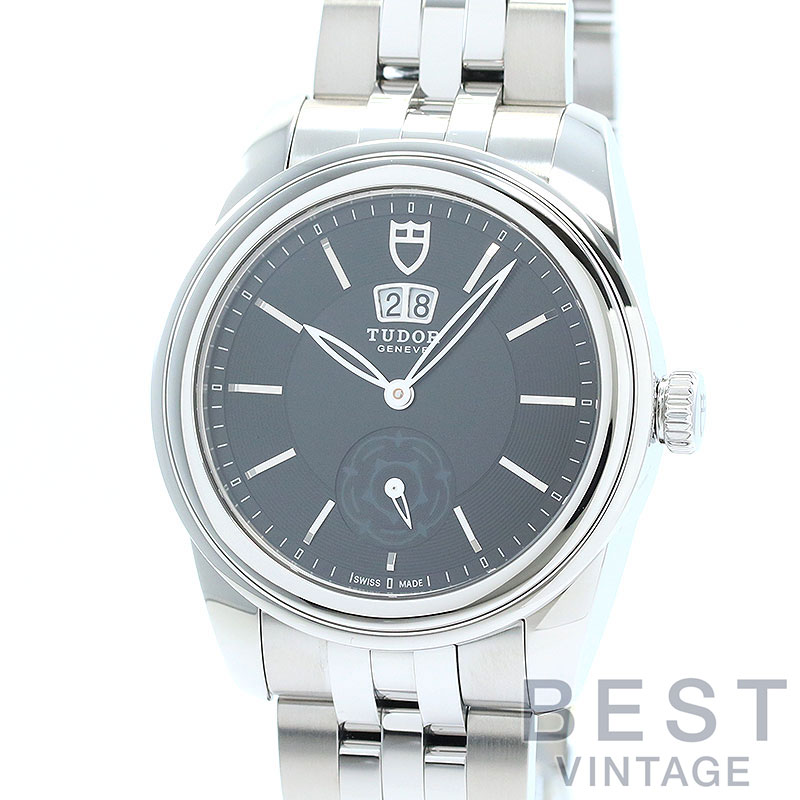 【百貨店SALE★クーポン券別れ別れ中！】チューダー 【TUDOR】 グラマー ダブルデイト 42MM M57000-0001 メンズ 黒いこと ステンレス鋼スチール写真 ウオッチ 時辰儀 GLAMOUR DOUBLE DATE 42MM BLACK SS チュードル【中古】【中古】