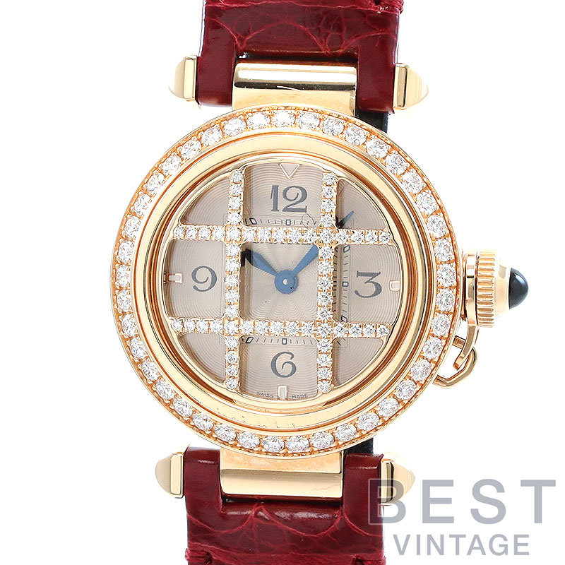 【お買い物マラソン限定クーポン配布中♪】カルティエ 【CARTIER】 パシャ ドゥ カルティエ 30MM WJPA0021 レディース オパライン K18ピンクゴールド 腕時計 時計 PASHA DE CARTIER 30MM OPALINE K18PG ダイヤモンドベゼル【中古】