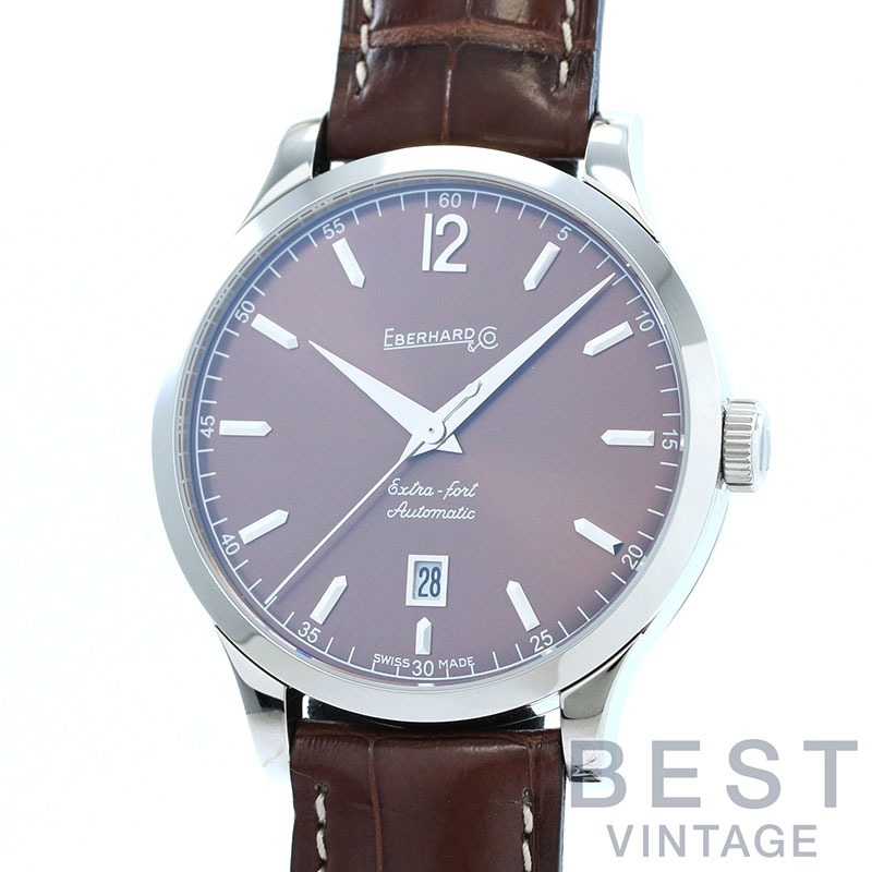 エベラール 【EBERHARD】 エクストラフォルト オートマティック 41029.3CP メンズ チョコレート ステンレススティール 腕時計 時計 EXTRA-FORT AUTOMATIC CHOCOLATE SS 【中古】