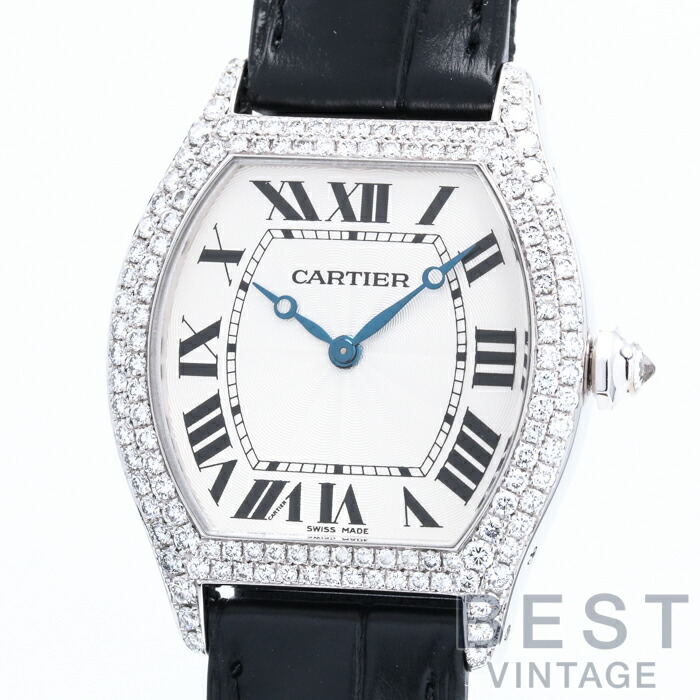 【最大3万円OFF!先着枚数限定クーポン】【OH済】カルティエ 【CARTIER】 トーチュ WA504351 ボーイズ シルバー K18ホワイトゴールド 腕時計 時計 TORTUE SILVER K18WG ダイヤモンドベゼル【中古】【中古】