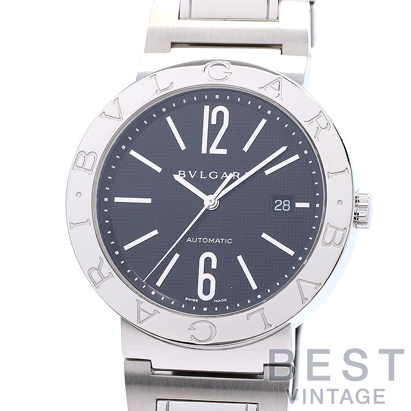 【OH済】 ブル小峡谷 【BVLGARI】 ブルガリブルガリ オートマティック 101382 (BB42SS) メンズ 黒いこと ステンレス鋼スチール写真 ウオッチ 時辰儀 BVLGARI BVLGARI AUTOMATIC 42MM BLACK SS 【中古】