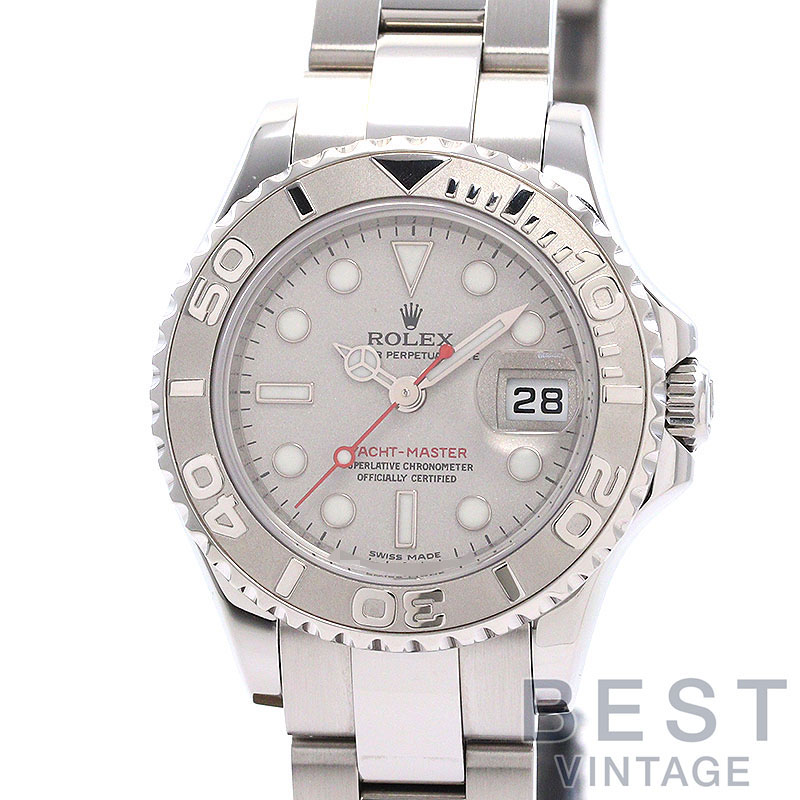 【お買い物ﾏﾗｿﾝ限定ｸｰﾎﾟﾝ配布中♪】【OH済】 ロレックス 【ROLEX】 ヨットマスター ロレジウム M169622-0002 レディース シルバー ステンレススティール/プラチナ 腕時計 時計 YACHT-MASTER 29 ROLESIUM SILVER SS/PT 【中古】【中古】｜BEST VINTAGE