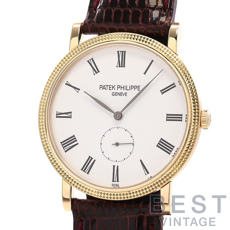 【お買い物ﾏﾗｿﾝ限定ｸｰﾎﾟﾝ配布中♪】【OH済】 パテックフィリップ 【PATEK PHILIPPE】 カラトラバ 5119J-001 メンズ ホワイト K18イエローゴールド 腕時計 時計 CALATRAVA WHITE K18YG PP【中古】【中古】｜BEST VINTAGE