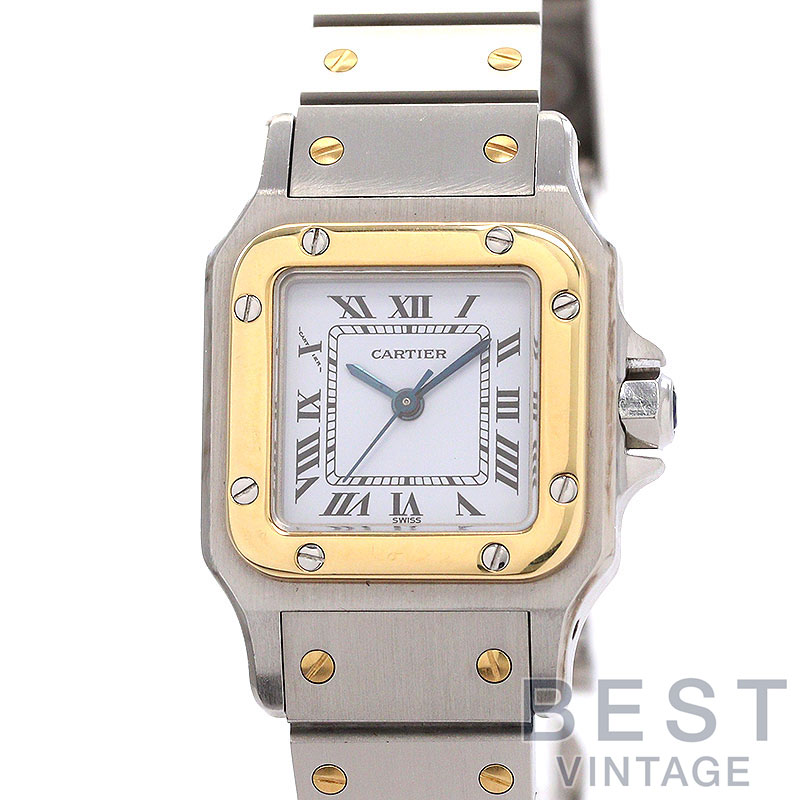 【お買い物マラソン限定クーポン配布中♪】カルティエ 【CARTIER】 サントス カレ SM / サントス ガルベ SM 0902 レディース ホワイト ステンレススティール/イエローゴールド 腕時計 時計 SANTOS CARREE / SANTOS GALBEE SMALL MODEL WH【中古】|BEST VINTAGE