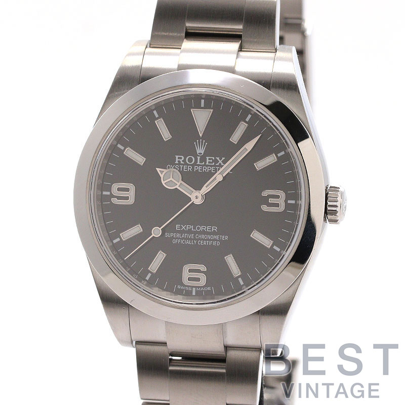 【お買い物ﾏﾗｿﾝ限定ｸｰﾎﾟﾝ配布中♪】ロレックス 【ROLEX】 エクスプローラー1 M214270-0003 メンズ ブラック ステンレススティール 腕時計 時計 EXPLORER I BLACK SS EX1【中古】【中古】｜BEST VINTAGE 624,800円