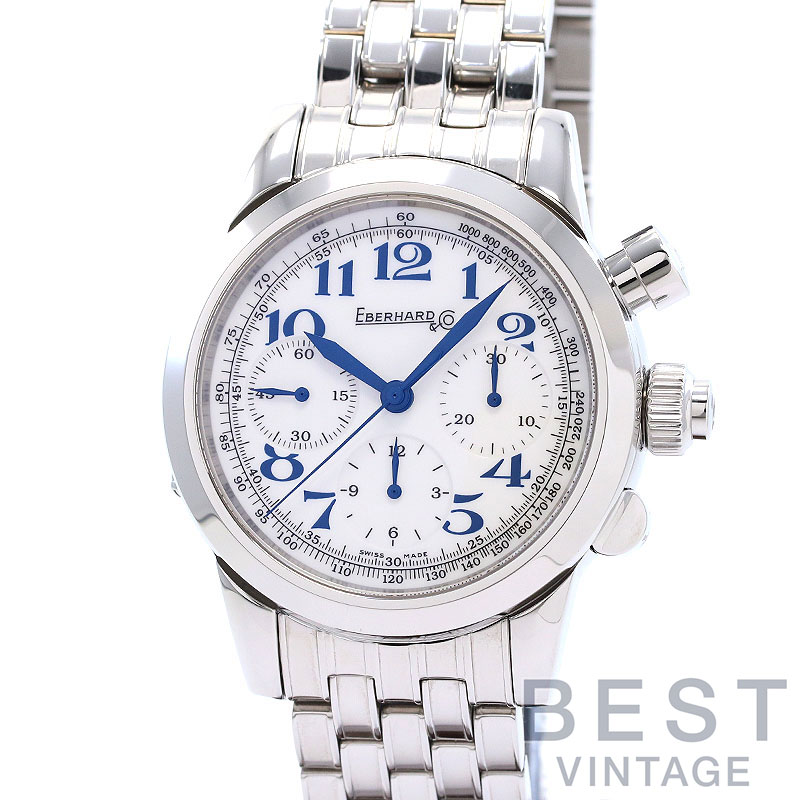 【お買い物マラソン限定クーポン配布中♪】【OH済】 エベラール 【EBERHARD】 タツィオ ヌヴォラーリヴァンダーヴィルドカップ 31045.1 CAD メンズ ホワイト ステンレススティール 腕時計 時計 TAZIO NUVOLARI VANDERBILT CUP WHITE SS 【中古】|BEST VINTAGE