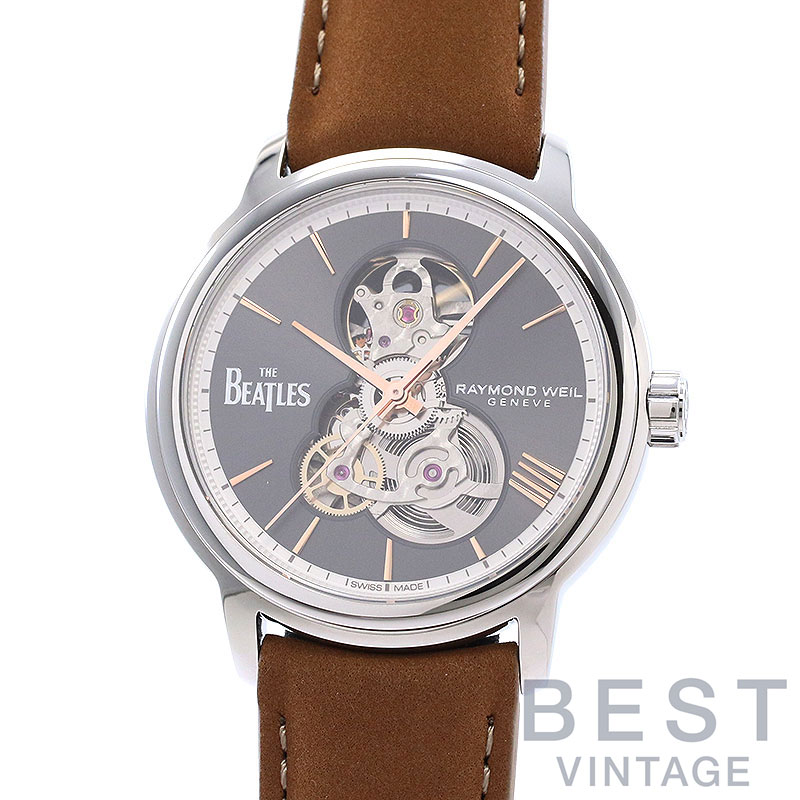 【お買い物ﾏﾗｿﾝ限定ｸｰﾎﾟﾝ配布中♪】レイモンドウェイル 【RAYMOND WEIL】 マエストロ レットイットビー 限定 2215-STC-BEAT4 メンズ アンスラサイト/スケルトン ステンレススティール 腕時計 時計 MAESTRO THE BEATLES LET IT BE 【中古】｜BEST VINTAGE