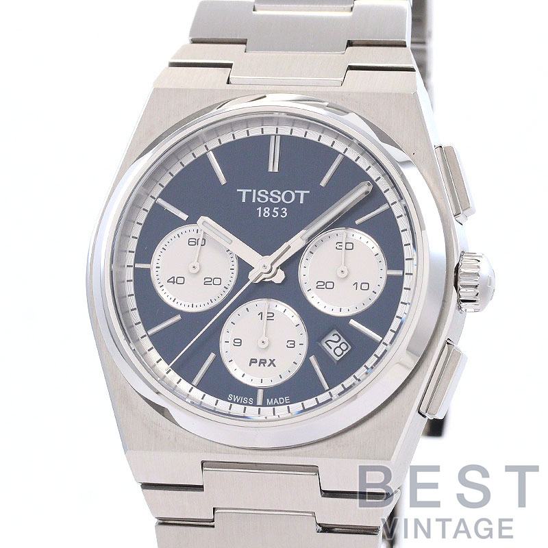 【最大限度4万円OFF！ｸｰﾎﾟﾝ離れ離れ中♪】ティソ 【TISSOT】 PRX 42MM クロノグラフ T137.427.11.041.00 メンズ 青色/しろがね色 ステンレス鋼スチール写真 ウォッチ 時辰儀 PRX 42MM CHRONOGRAPH BLUE/SILVER SS 【中古】【中古】
