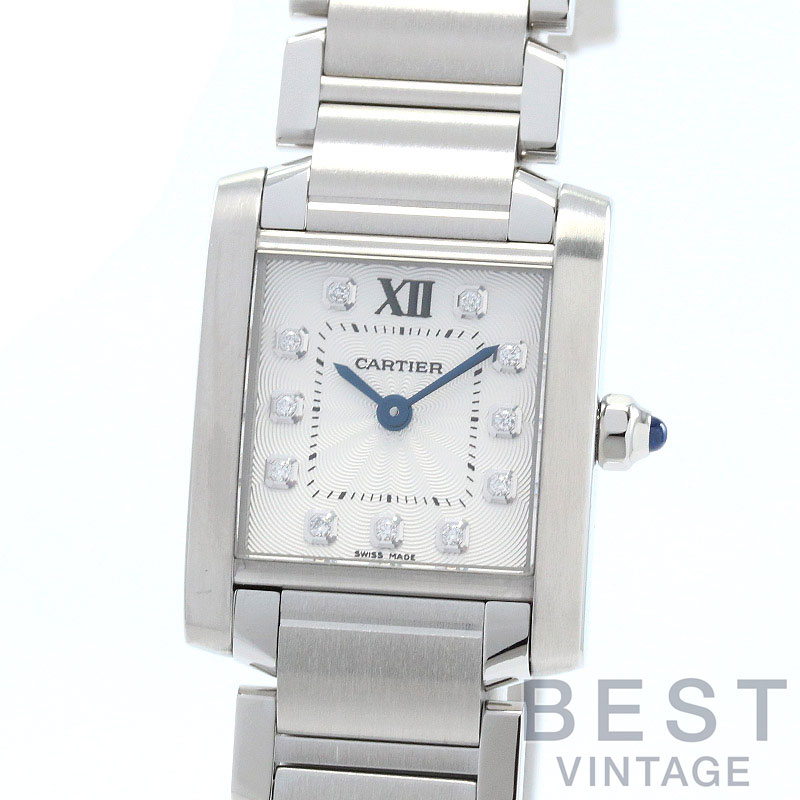 カルティエ 【CARTIER 】 タンクフランセーズSM WE110006 レディース シルバー ステンレススティール 腕時計 時計 TANK  FRANCAISE WATCH SMALL MODEL SILVER SS D11Pダイヤモンド【中古】 BEST VINTAGE