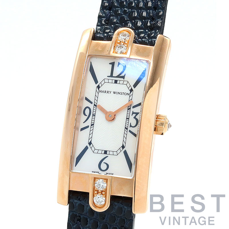 【お買い物マラソン限定クーポン配布中♪】ハリーウィンストン 【HARRY WINSTON 】 アヴェニュー C ミニ 332LQRLMD01SP1 レディース ホワイトシェル K18ピンクゴールド 腕時計 時計 AVENUE C MINI WHITE K18PG 4Pダイヤモ【中古】