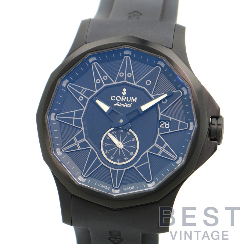 コルム 【CORUM】 アドミラル レジェンド 42 A395/03818 メンズ ブラック ステンレススティール（ブラックPVD） 腕時計 時計 ADMIRAL LEGEND 42 BLACK SS 【中古】
