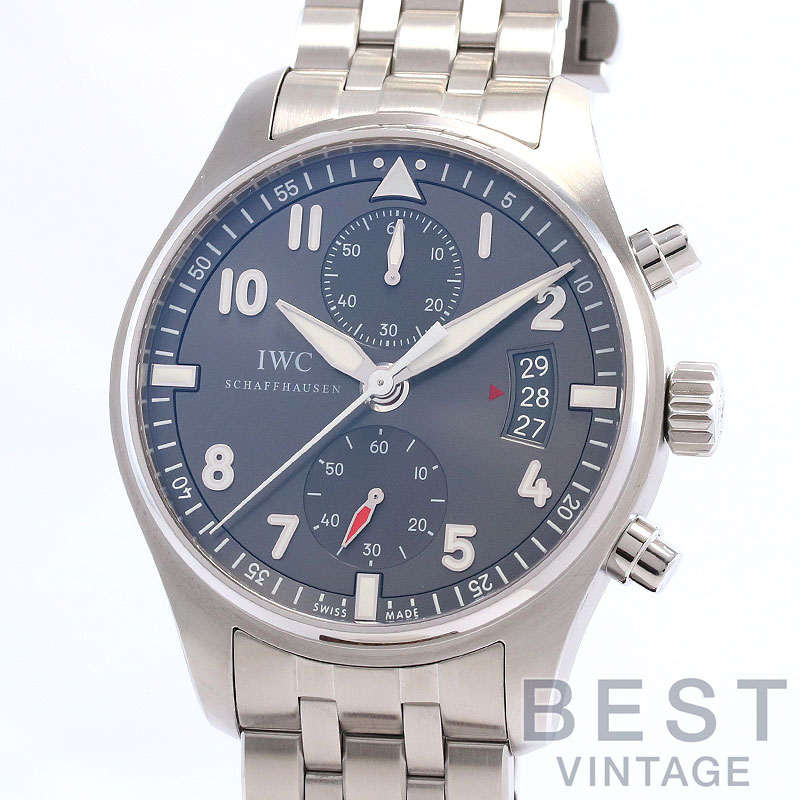 アイダブリューシー 【IWC】 パイロット ウォッチ スピットファイア クロノグラフ IW387804 メンズ グレー ステンレススティール 腕時計 時計 PILOT’S WATCH SPITFIRE CHRONOGRAPH GRAY SS インターナショナルウォッチカンパニー【中古】