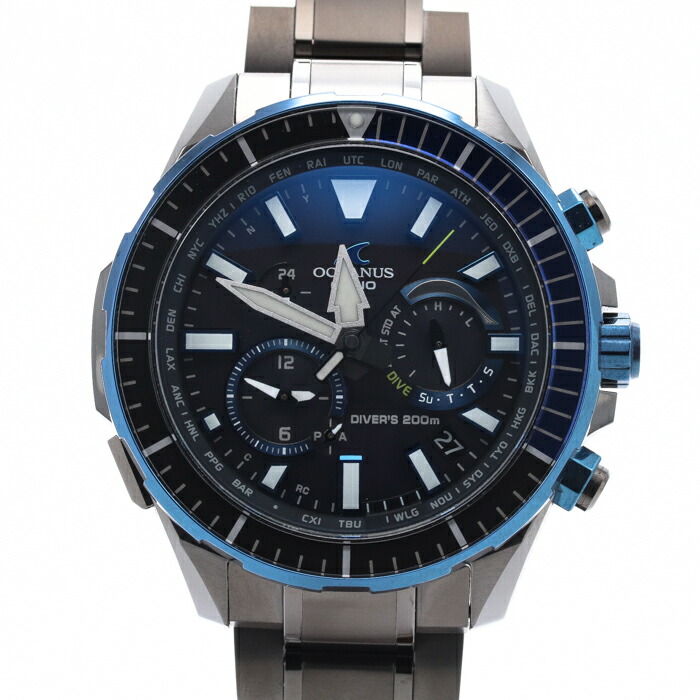 カシオ Casio オシアナス カシャロ Ocwp00b 1ajf メンズ 黒奴 チタン リストウォッチ クロック Oceanus Cachalot Black Ti Bluetooth ソーラー電磁波時計 御洒落併設 中古 Bigcommerce How