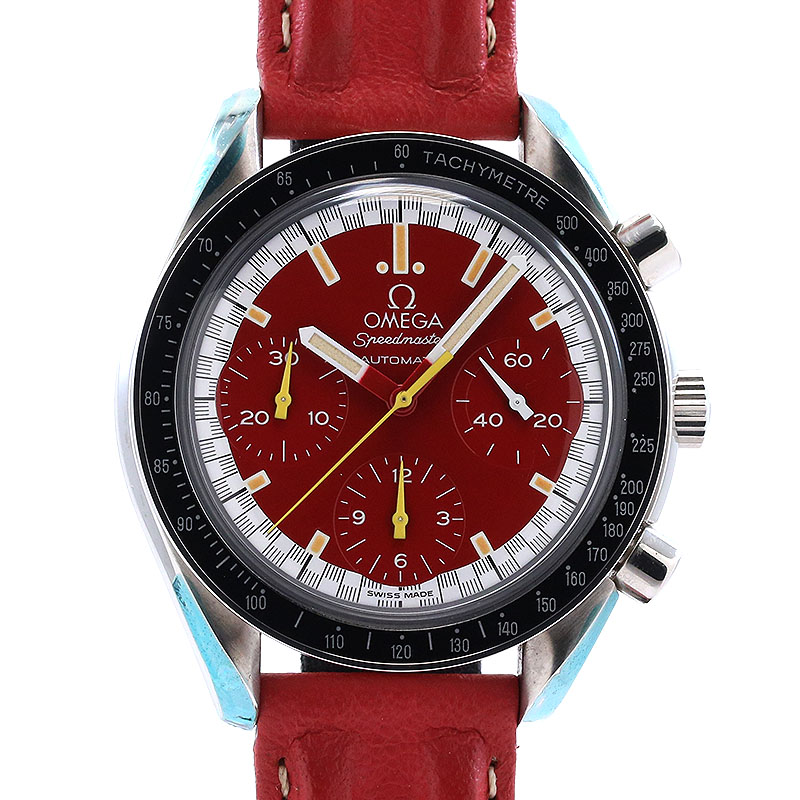 【OH済】オメガ【OMEGA】スピードマスターミハエルシューマッハ3810.61.41メンズレッドステンレススティール腕時計時計SPEEDMASTERREDUCEDRACINGMICHAELSCHUMACHERREDSS【中古】