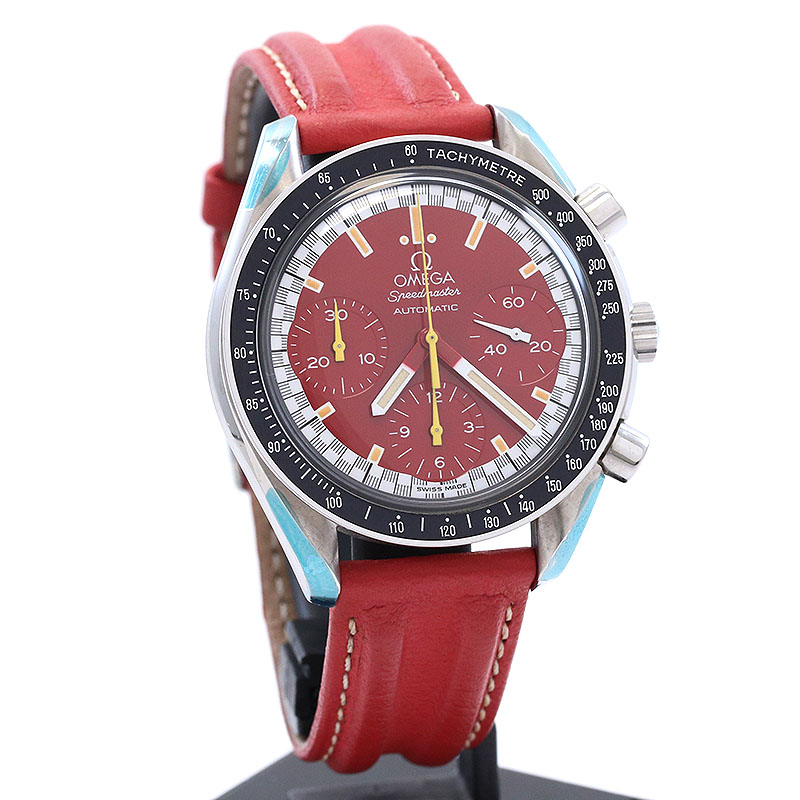 【OH済】オメガ【OMEGA】スピードマスターミハエルシューマッハ3810.61.41メンズレッドステンレススティール腕時計時計SPEEDMASTERREDUCEDRACINGMICHAELSCHUMACHERREDSS【中古】