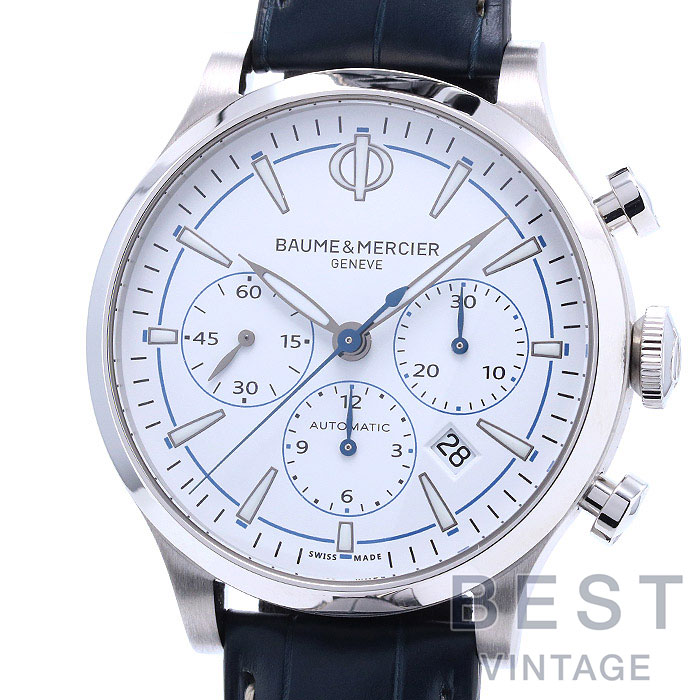 【百貨店SALE★クーポン券別れ別れ中！】ボーム＆メルシェ 【BAUME\u0026MERCIER】 ケープ地びた クロノグラフ 日本押さえる M0A10437 メンズ 白いこと ステンレス鋼スチール写真 ウオッチ 時辰儀 CAPELAND CHRONOGRAPH JAPAN LIMITED WHITE S【中古】