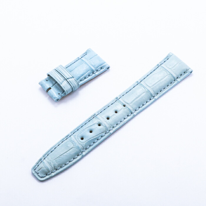 【お買い物ﾏﾗｿﾝ限定ｸｰﾎﾟﾝ配布中♪】アイダブリューシー 【IWC】IWA20075 XS・Dバックル用 純正ベルトアリゲーター 替えバンド　時計バンド 時計ストラップ 幅（取付部側）20mm（尾錠側）18mm ライトブルー LITE BLUE インター 【中古】｜BEST VINTAGE