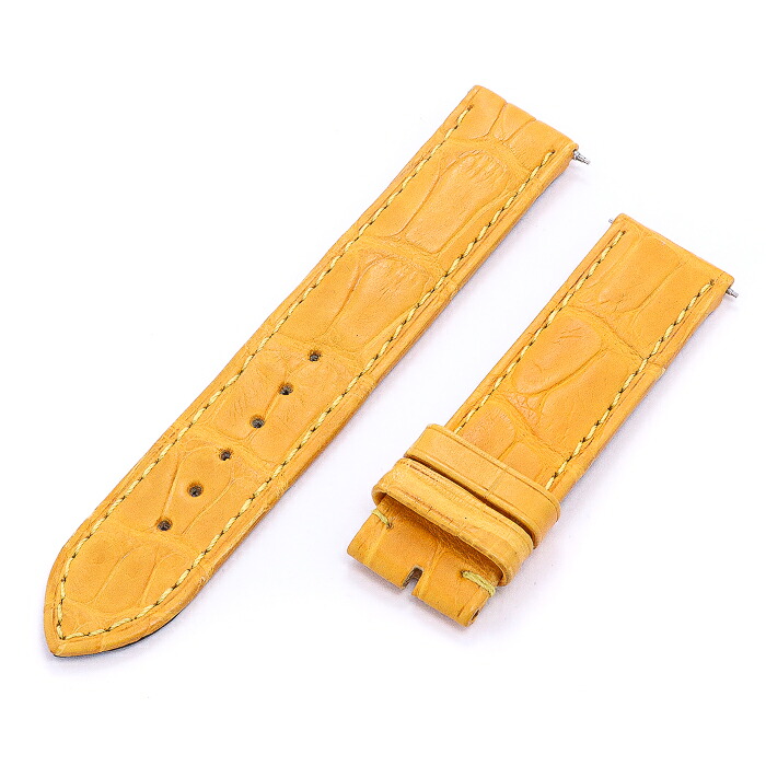 ジャンルソー【JEAN ROUSSEAU】レザー アリゲーター ALLIGATOR 替えバンド 時計バンド 時計ストラップ 幅（取付部側）20mm（尾錠側）20mm パパイヤ イエロー PAPAYA YELLOW 【アウトレット】【新品】