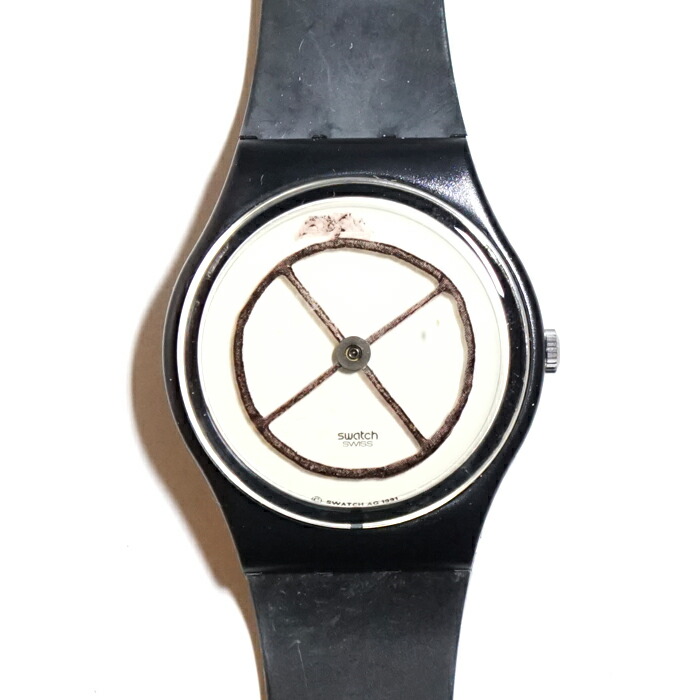 楽天市場】【美品】スウォッチ【Swatch】 モノ・ブラック ラバーベルト