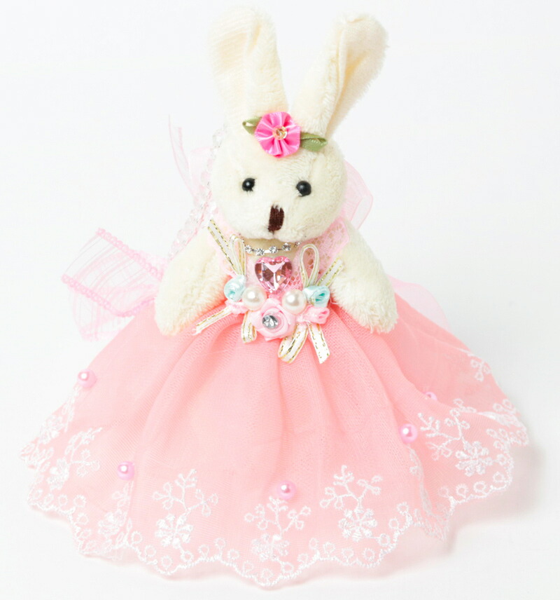 うさぎの花嫁ピンクウェディングドレス&花婿スーツのセット