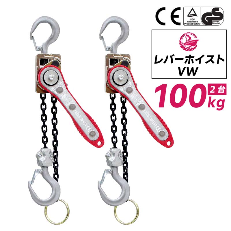 【ベスト・アンサー公式】2台セット レバーホイスト 0.1t 1m 100kg VW 軽量 チェーンローラー 高品質 チェーンブロック レバー式ブロック 荷締機 ガッチャ がっちゃ チェーン長さ1m おすすめ 人気 荷締め 固定 位置合わせ 牽引機 汎用性 便利 VWシリーズ 11,544円
