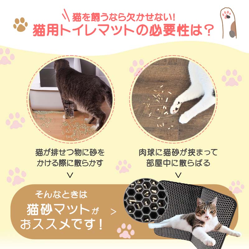 市場 猫 55×75cm 猫砂マット 猫砂取りマット 猫用 トイレ用 犬 猫トイレ用品 トイレマット 砂取りマット 猫砂飛散防止 折り畳み  猫砂キャッチャー