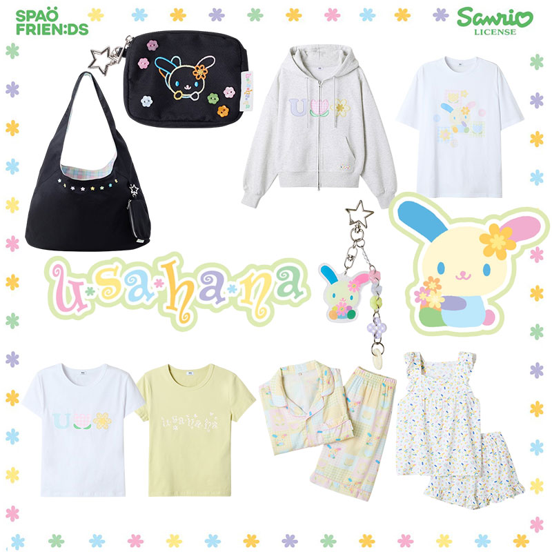 [Not available in Japan/Authentic product] U*SA*HA*NA Usahana T-Shirts Hoodie Pajamas Bags, goods, Korean brand, SPAO, collaboration, Korea limited edition, Korean fashion, unisex, women's, men's, matching Sanrio Sanrio
