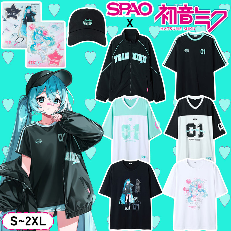 Up to 1000 yen off coupon 8/24 20:00 to 8/27 9:59 [not sold in Japan/genuine] SPAO x Hatsune Miku T-shirt cap windbreaker acrylic stand Korean brand SPAO collaboration Korea limited Korean fashion unisex ladies men's matching