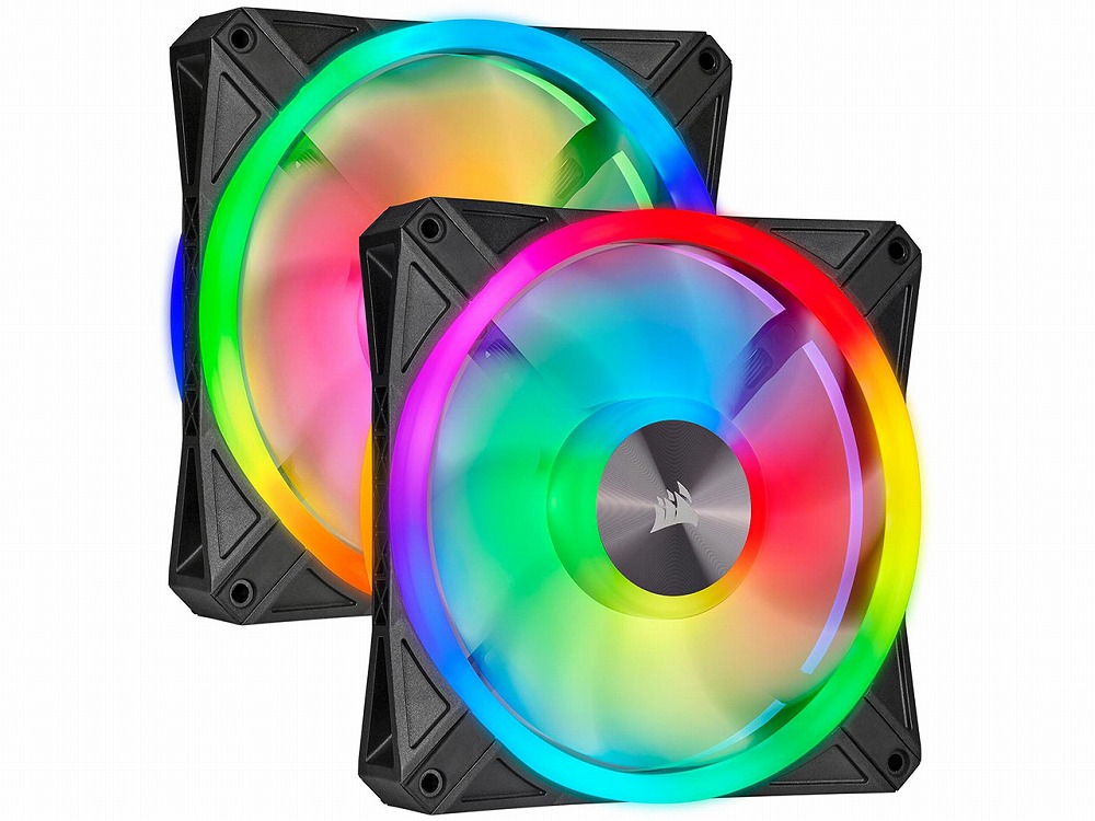 ◆気違い2台＋Lighting Node CORE同梱容器に並べるQL140 RGB Dual Fan Kit (CO-9050100-WW)