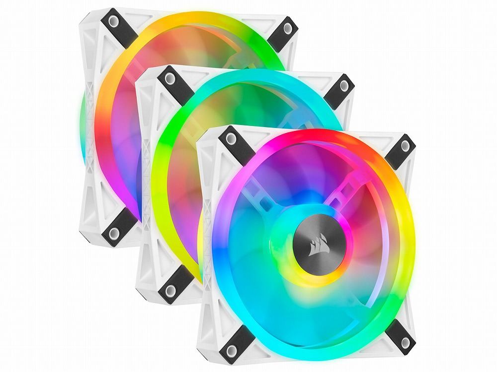 ◆店卸し資産のみ気違い3台＋Lighting Node CORE同梱容器に並べる◆QL120 RGB White  Fan Kit (CO-9050104-WW)