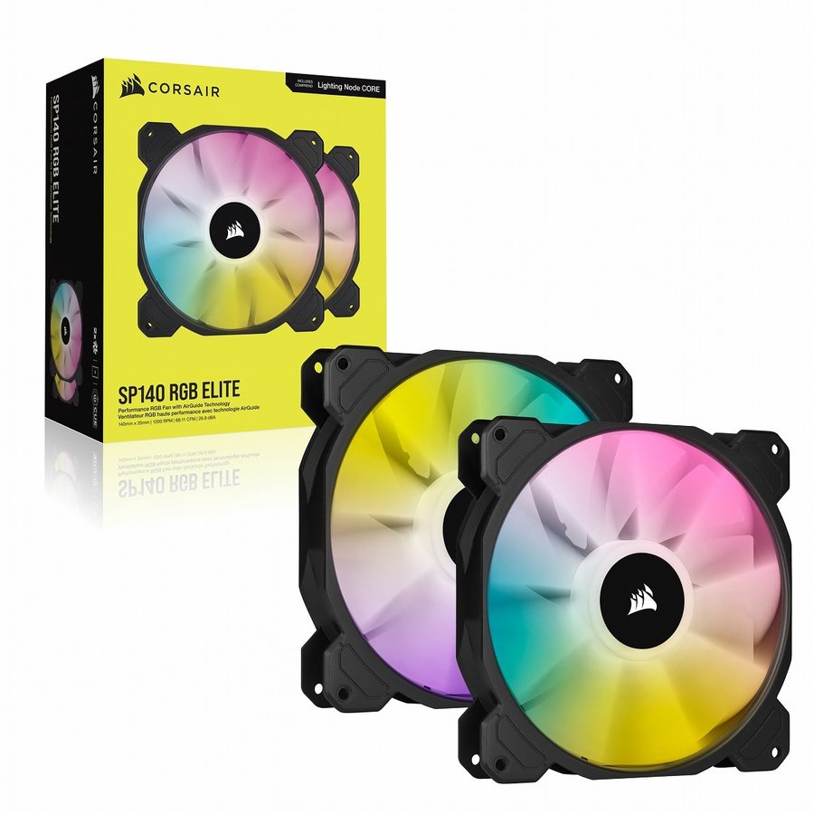 ◇140mm×2＋Lighting Node CORE属する模範例◇SP140 RGB ELITE Dual Fan Kit (CO-9050111-WW)
