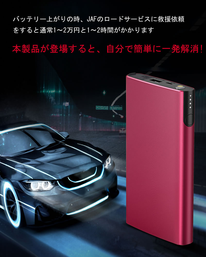 楽天市場 Bestek ジャンプスターター 12v車用 超薄型 エンジンスターター 5400mah モバイルバッテリー Bestek楽天市場店