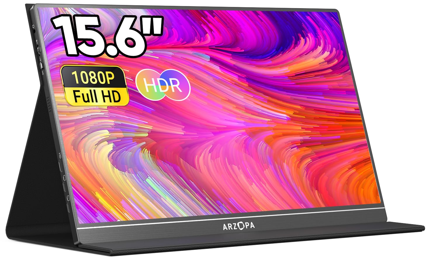 【新品】モバイルモニター ARZOPA モバイルディスプレイ 15.6インチ ゲームモニター 薄い 軽量 非光沢IPS液晶パネル スイッチ用 ポータブルモニター 1920x1080FHD HDRモード USB Type-C/mini HDMI/ミラーリング スピーカー内蔵 カバー付テレワーク リモートワーク S1 Table画像