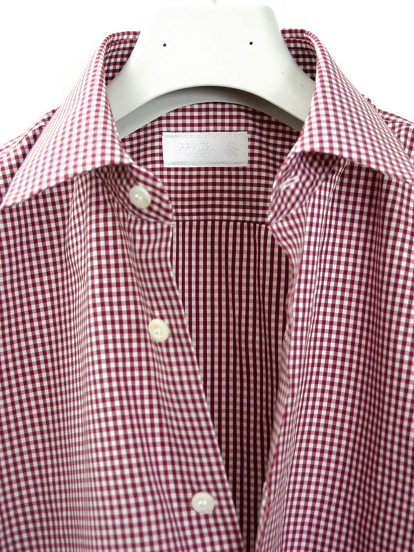 Best Gallery Prada Mens Dress Shirt Gingham Prada Mens Dress Shirt Gingham Amaranto Ucm608 318 399
