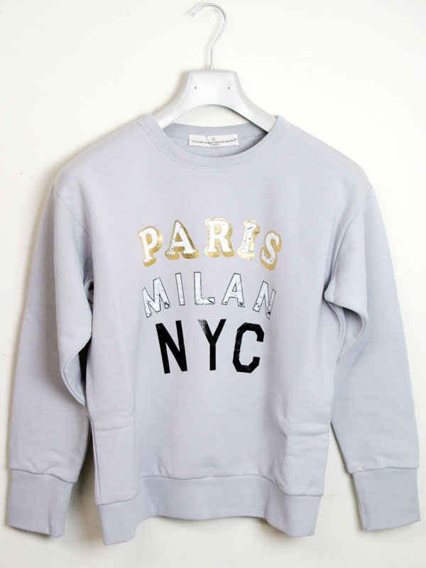 ★ ★ ゴールデングース GOLDEN GOOSE 【CREW NECK PARIS-MILAN-NYC】 レディース クルーネック トレーナー LIGHT GREY (ライトグレー) G29WP810 A1 【送料無料】 【コンビニ受取可】 【海外配送 可】 【国際配送】