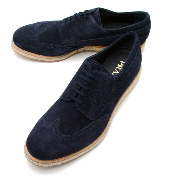 楽天市場】 プラダ PRADAメンズ レースアップ スエードレザー シューズ