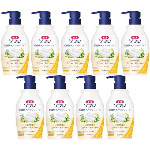 【9個セット】薬用ソフレ 乾燥肌ケアボディソープ 450ml(4548514159297-9)