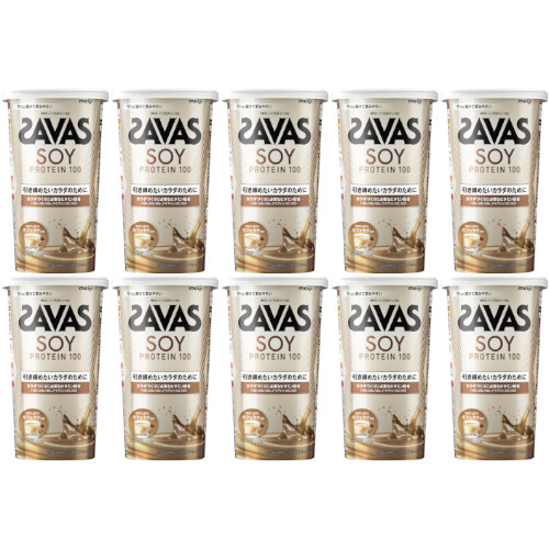 ザバス ソイプロテイン１００ カフェラテ風味 224g【10個セット】(4902777320588-10)