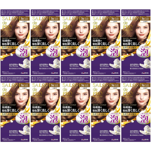 サロン ド プロ 泡のヘアカラー・エクストラリッチ（白髪用）3Bベージュブラウン【10個セット】(4904651124572-10)