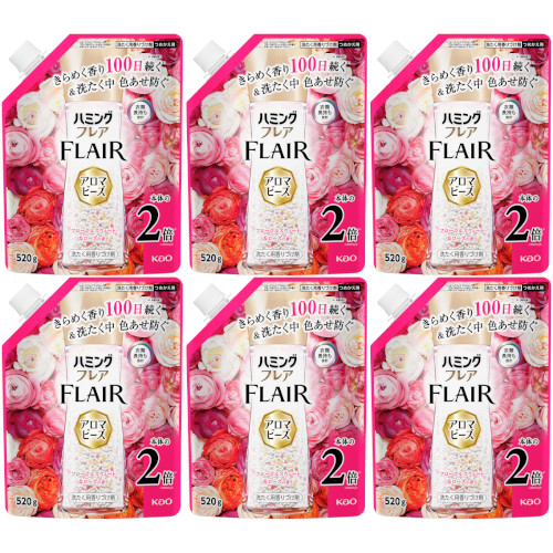 【6個セット】ハミングフレア アロマビーズ フローラルスウィート＆ローズの香り つめかえ用 520g(4901301448446-6)｜ベストＨＢＩ