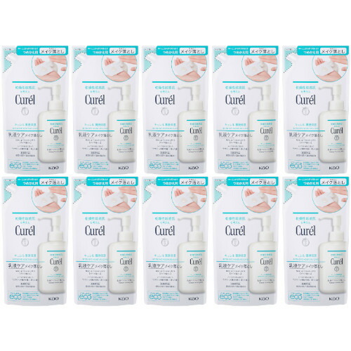 【10個セット】キュレル 潤浸保湿 乳液ケアメイク落とし つめかえ用 180ml(4901301447586-10)
