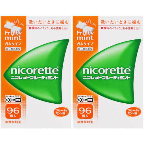 【第(2)類飲み薬】ニコレットフルーティミント 96個入【2個書き割り】(4987123700344-2)